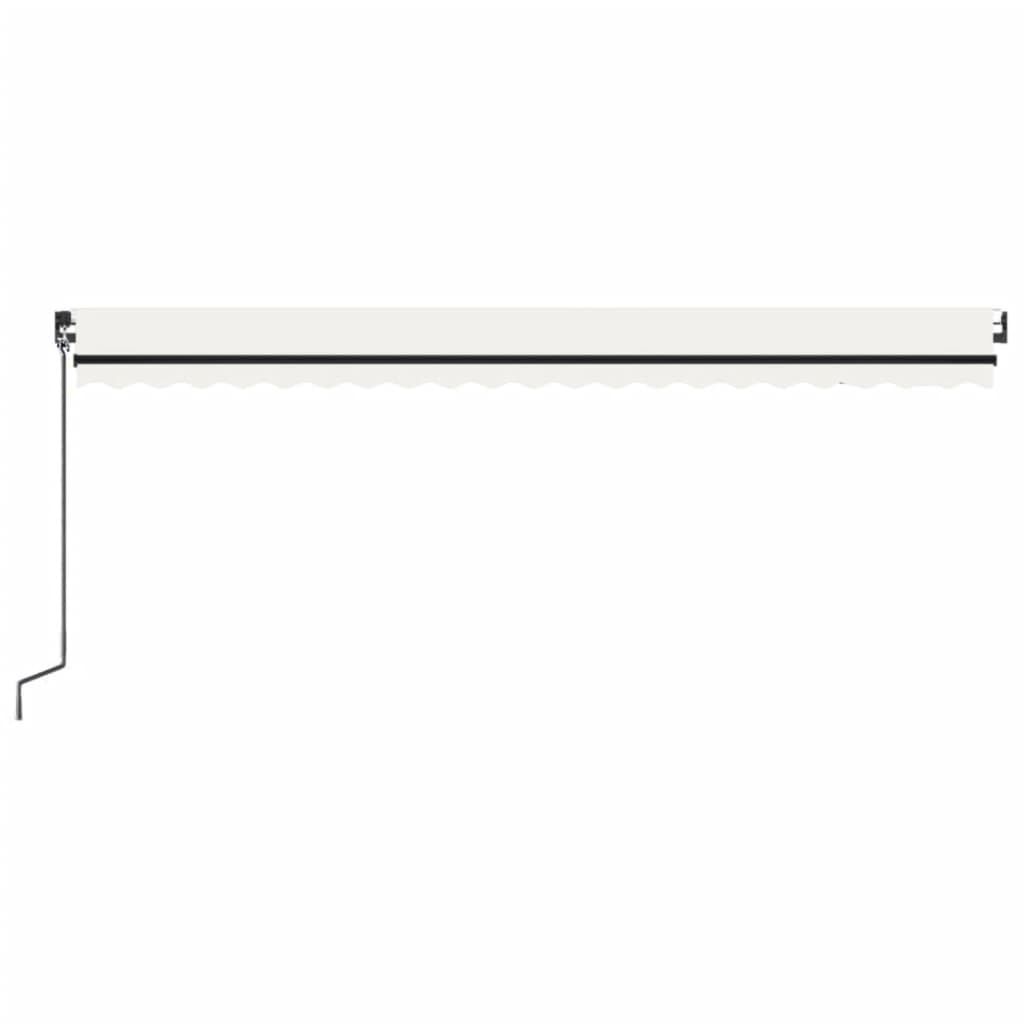 vidaXL Τέντα Συρόμενη Χειροκίνητη με LED Κρεμ 500 x 350 εκ.