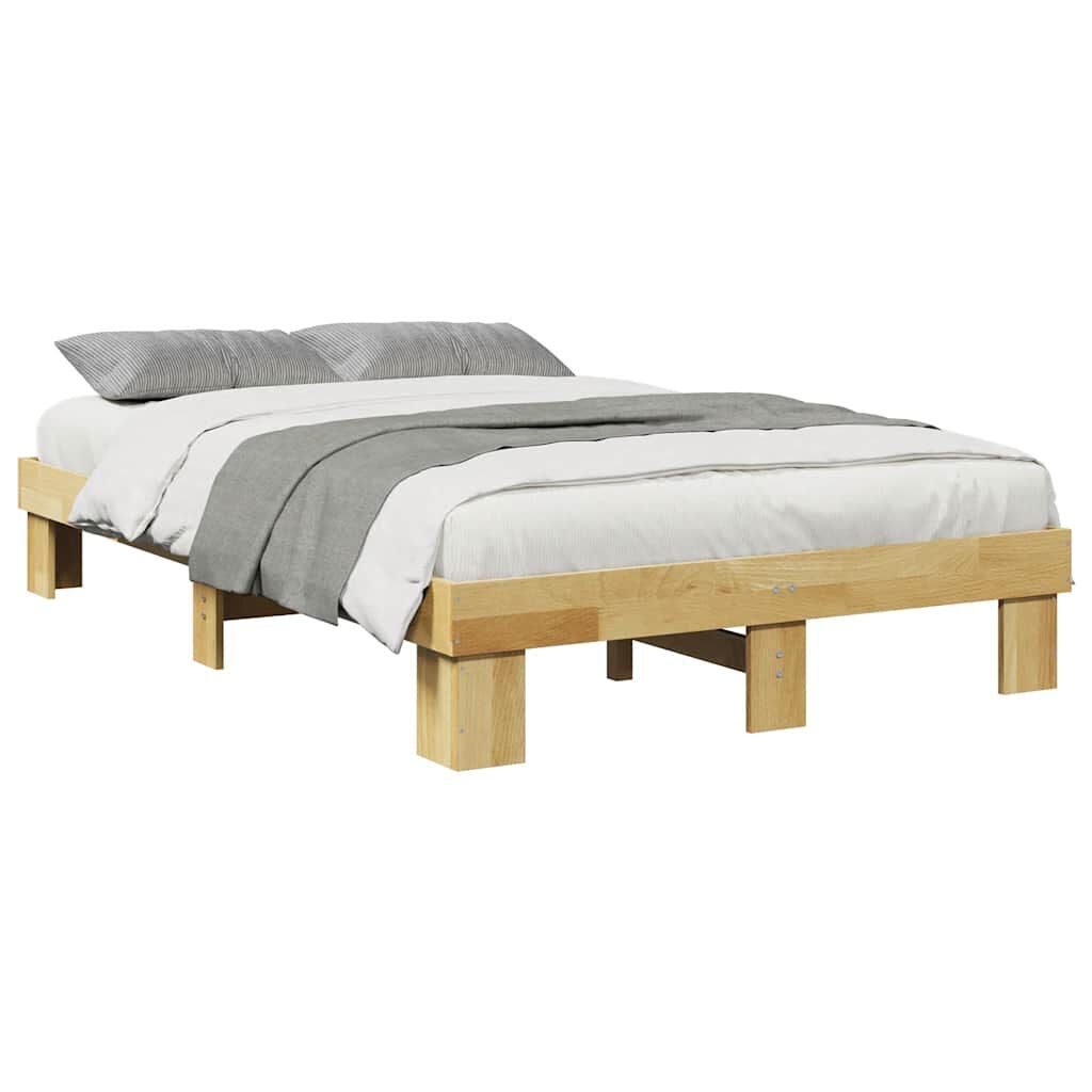 vidaXL Πλαίσιο κρεβατιού χωρίς στρώμα 120x190 cm μασίφ ξύλο δρυς