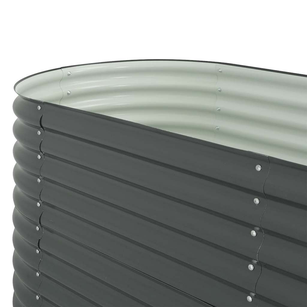 vidaXL Ζαρντινιέρα Υπερυψωμένη Γκρι 240x80x81 εκ. Γαλβανισμ. Χάλυβας