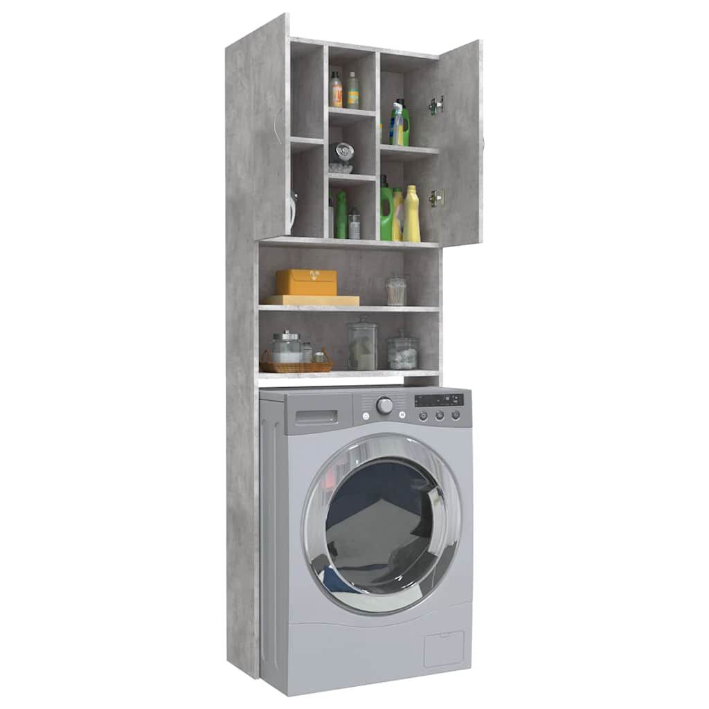 vidaXL Ντουλάπι Πλυντηρίου Γκρι Σκυροδέματος 64 x 25,5 x 190 εκ.