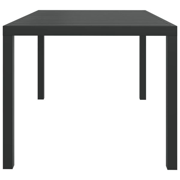 vidaXL Τραπέζι Κήπου Μαύρο 150 x 90 x 74 εκ. από Αλουμίνιο / WPC