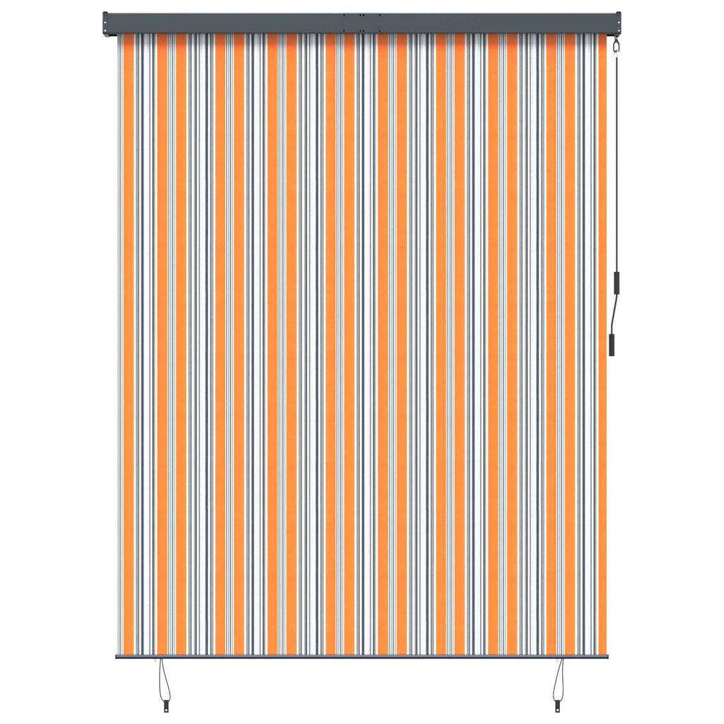 vidaXL Εξωτερικό ρολό Ριγέ Κίτρινο και μπλε 220 x 250 cm ύφασμα