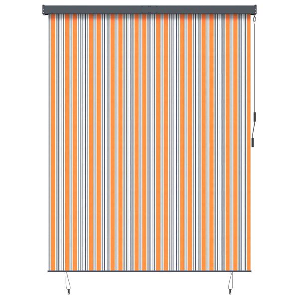 vidaXL Εξωτερικό ρολό Ριγέ Κίτρινο και μπλε 220 x 250 cm ύφασμα