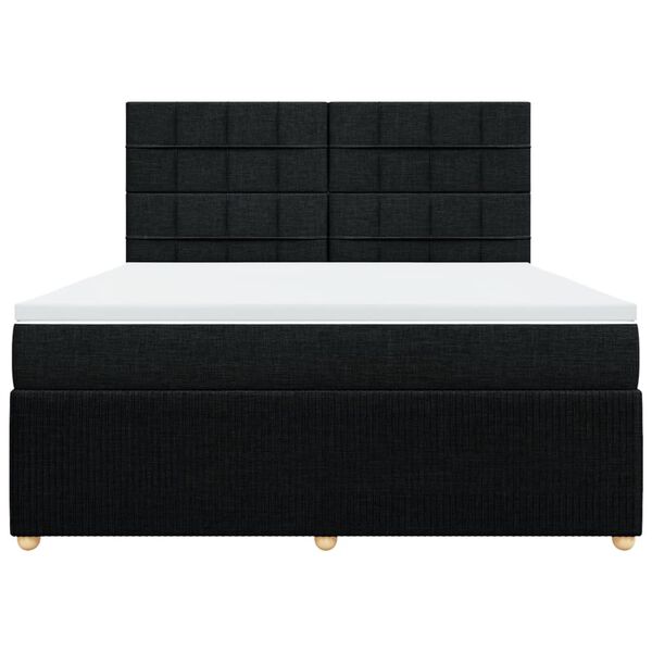vidaXL &Kappa;&rho;&epsilon;&beta;ά&tau;&iota; Boxspring &mu;&epsilon; &Sigma;&tau;&rho;ώ&mu;&alpha; &Mu;&alpha;ύ&rho;&omicron; 180x200 &epsilon;&kappa;. &Upsilon;&phi;&alpha;&sigma;&mu;ά&tau;&iota;&nu;&omicron;