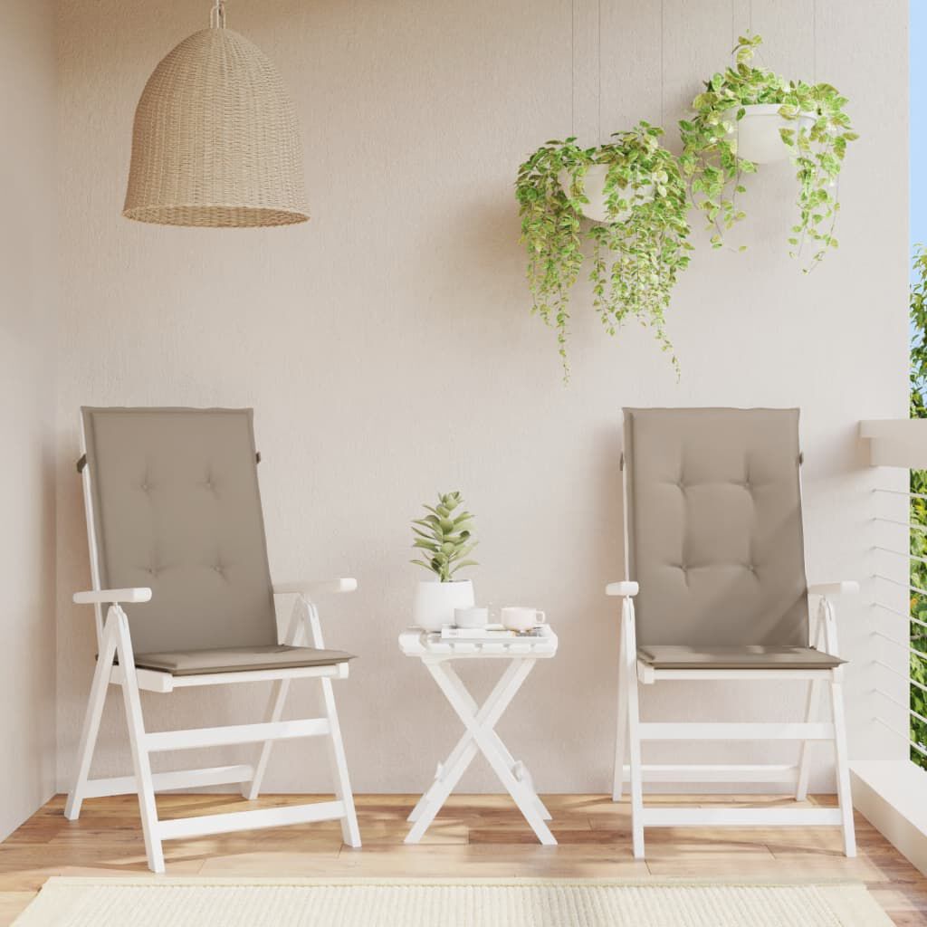vidaXL Μαξιλάρια Καρέκλας Κήπου με Πλάτη 2 τεμ. Taupe 120x50x3 εκ.