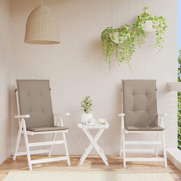 vidaXL Μαξιλάρια Καρέκλας Κήπου με Πλάτη 2 τεμ. Taupe 120x50x3 εκ.