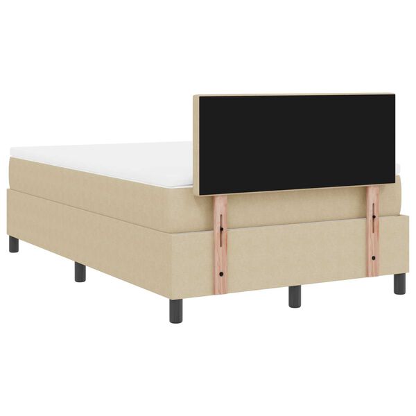 vidaXL Box Spring Κρεβάτι με Στρώμα & LED Φως Πράσινο Γκρι Μικρό Διπλό Ύφασμα Σουέτ