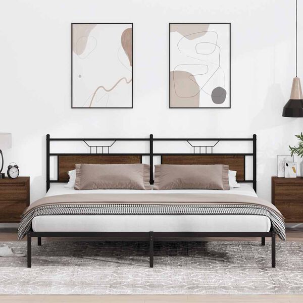 vidaXL Πλαίσιο Κρεβατιού Χωρ. Στρώμα Καφέ Δρυς 193x201 εκ Επεξ. Ξύλο