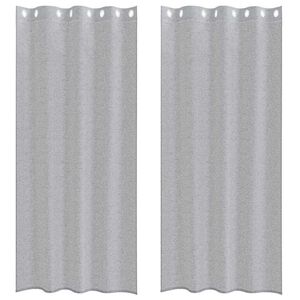 vidaXL Κουρτίνα βυσσινί 2 pcs Σκούρο γκρι 140x225εκ. Πολυεστέρας