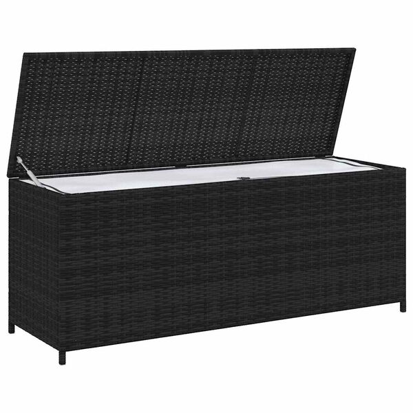 vidaXL Κουτί Αποθήκευσης Κήπου Μαύρο 150x50x60 εκ. από Συνθετικό Ρατάν