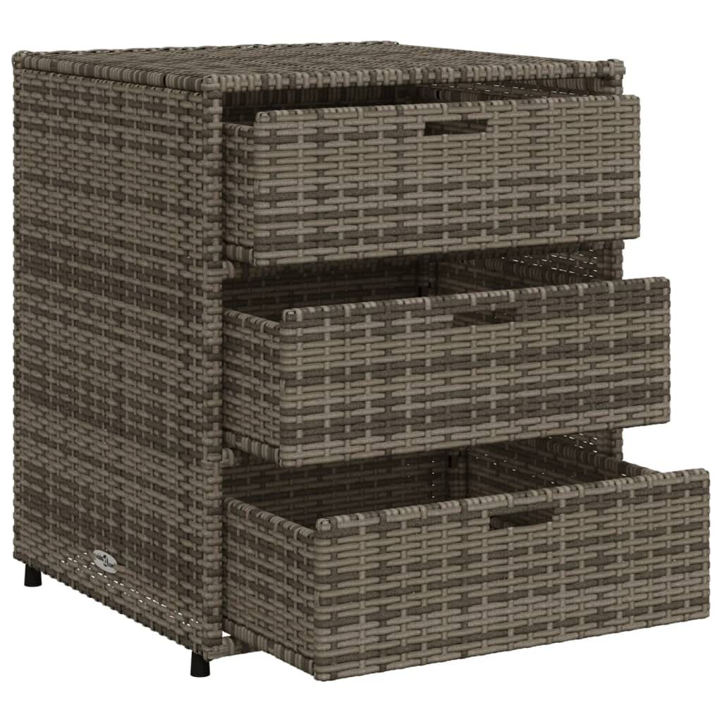 vidaXL Ντουλάπι Αποθήκευσης Κήπου Γκρι 55x59x69 εκ. Συνθετικό Ρατάν