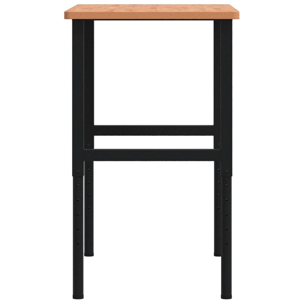 vidaXL Πάγκος Εργασίας Ορθογώνιος 100x60x(71,5-98) εκ Μασίφ Ξύλο Οξιάς