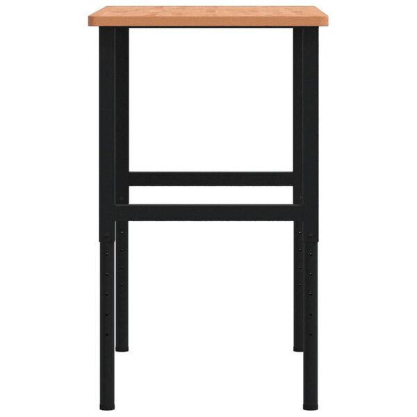 vidaXL Πάγκος Εργασίας Ορθογώνιος 100x60x(71,5-98) εκ Μασίφ Ξύλο Οξιάς