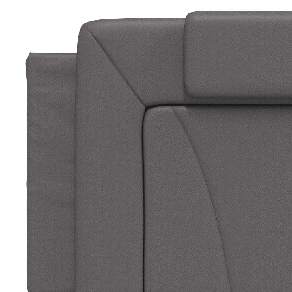 vidaXL Πλαίσιο Κρεβατιού με Κεφαλάρι Γκρι 160x200 εκ. Συνθετικό Δέρμα