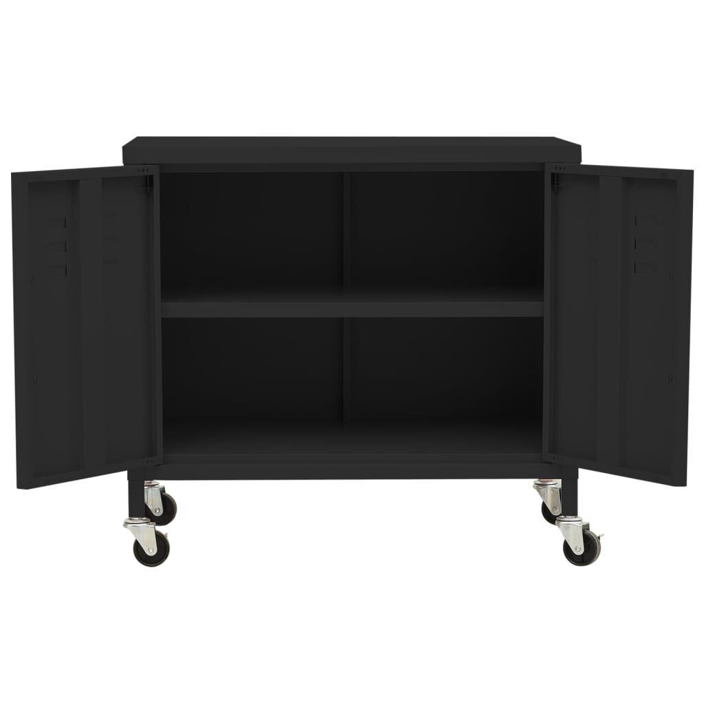 vidaXL Ντουλάπι Αποθήκευσης Μαύρο 60 x 35 x 56 εκ. από Ατσάλι