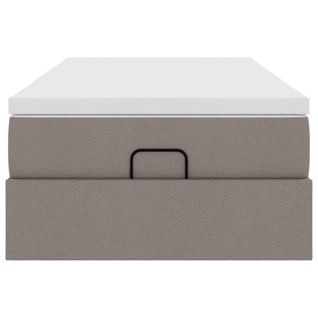 vidaXL Οθωμανικό κρεβάτι με στρώμα Taupe 100x200cm ύφασμα