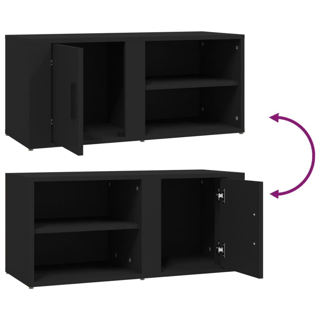 vidaXL Έπιπλα Τηλεόρασης 2 τεμ. Μαύρα 80x31,5x36εκ. Επεξεργασμένο Ξύλο