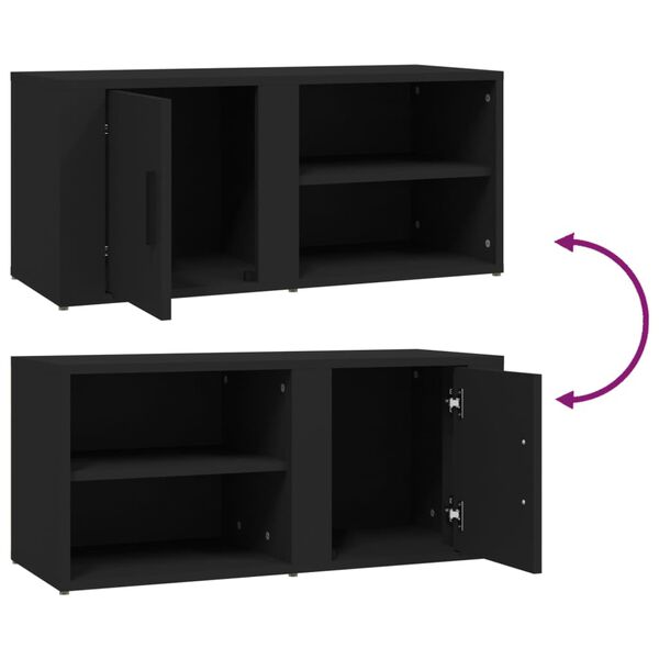 vidaXL Έπιπλα Τηλεόρασης 2 τεμ. Μαύρα 80x31,5x36εκ. Επεξεργασμένο Ξύλο