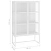 vidaXL Μπουφές Λευκός 80 x 35 x 135 εκ. από Ατσάλι και Ψημένο Γυαλί