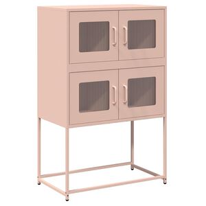 vidaXL Highboard Ροζ 68x39x107 cm Ατσάλι