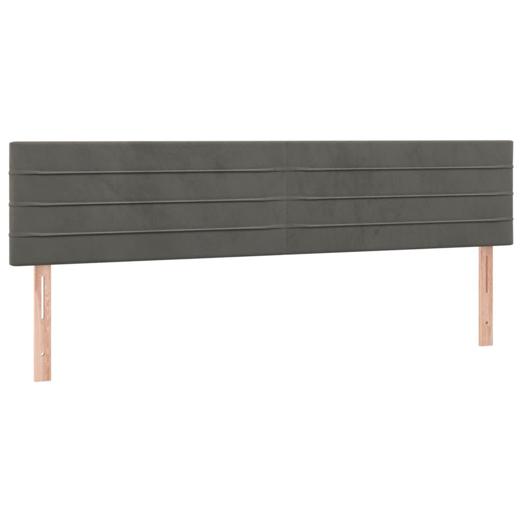 vidaXL Κρεβάτι Boxspring με Στρώμα Σκούρο Γκρι 200x200 εκ. Βελούδινο