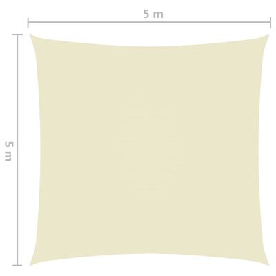 vidaXL Πανί Σκίασης Τετράγωνο Κρεμ 5 x 5 μ. από Ύφασμα Oxford