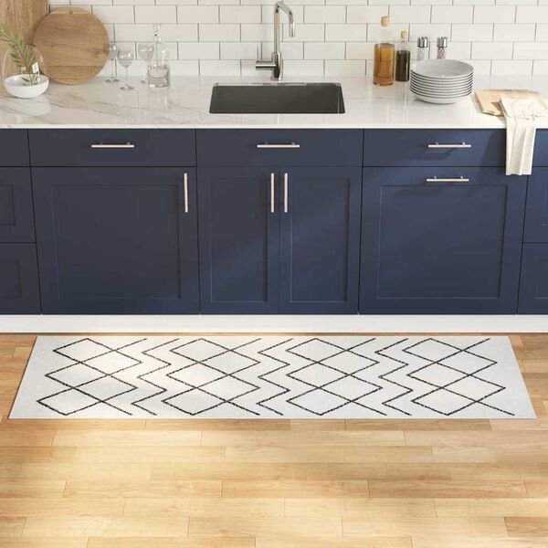 vidaXL Χαλί Κουζίνας Λευκό 180 x 60 cm Βελούδο