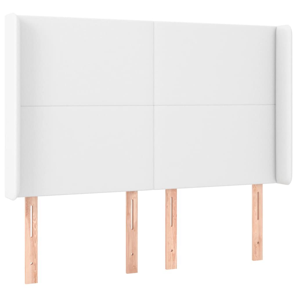 vidaXL Κρεβάτι Boxspring με Στρώμα & LED Λευκό 140x200 εκ. Συνθ. Δέρμα