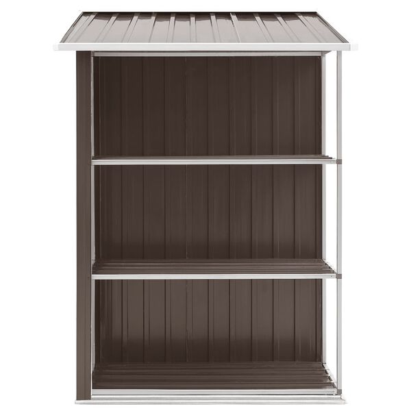 vidaXL Αποθήκη Κήπου με Ράφια Καφέ 205 x 130 x 183 εκ. Σιδερένια
