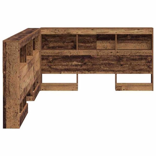 vidaXL Κεφαλάρι Αποθήκης με ράφι Παλαιό ξύλο 160 cm Επεξεργασμένο ξύλο