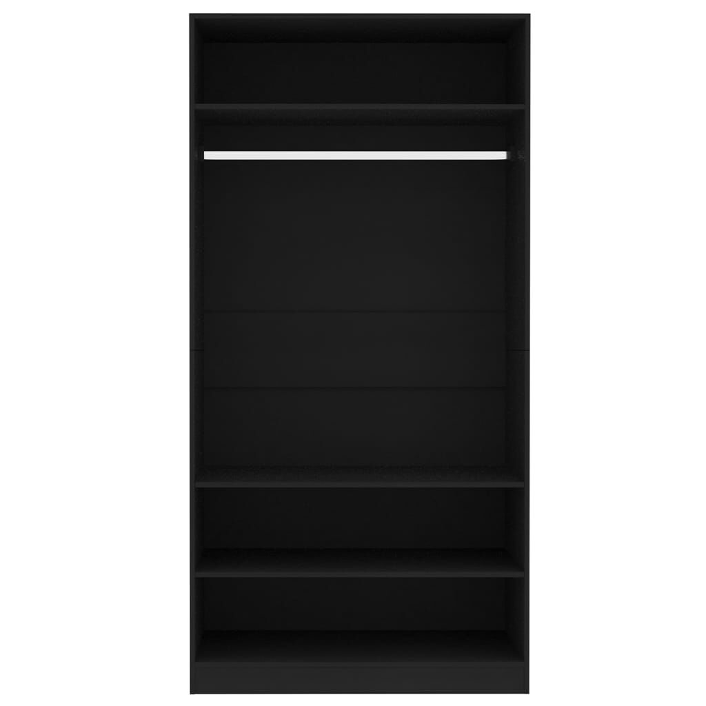 vidaXL Ντουλάπα Μαύρη 100 x 50 x 200 εκ. από Επεξ. Ξύλο
