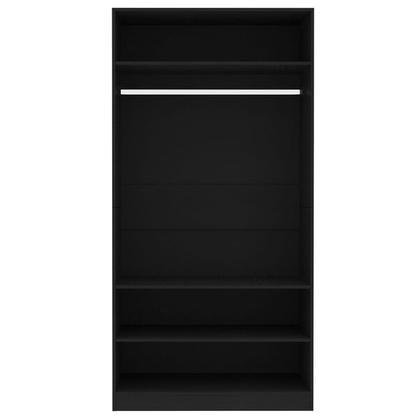 vidaXL Ντουλάπα Μαύρη 100 x 50 x 200 εκ. από Επεξ. Ξύλο