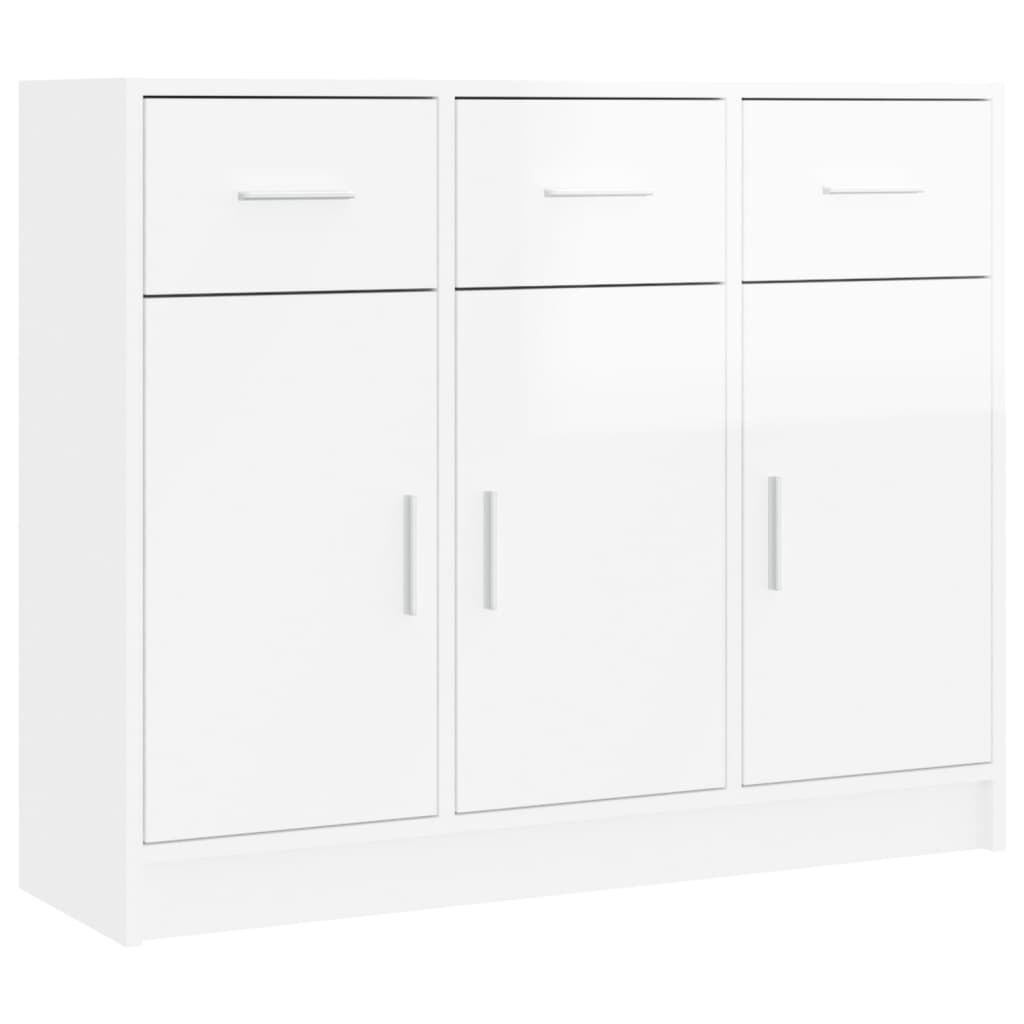 vidaXL Ντουλάπι Γυαλιστερό Λευκό 91x28x75 εκ. από Επεξεργασμένο Ξύλο