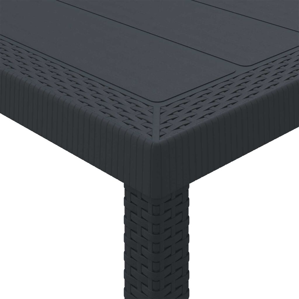 vidaXL Τραπέζι Κήπου Ανθρακί 350x100x73 εκ. Πολυ Ράτταν