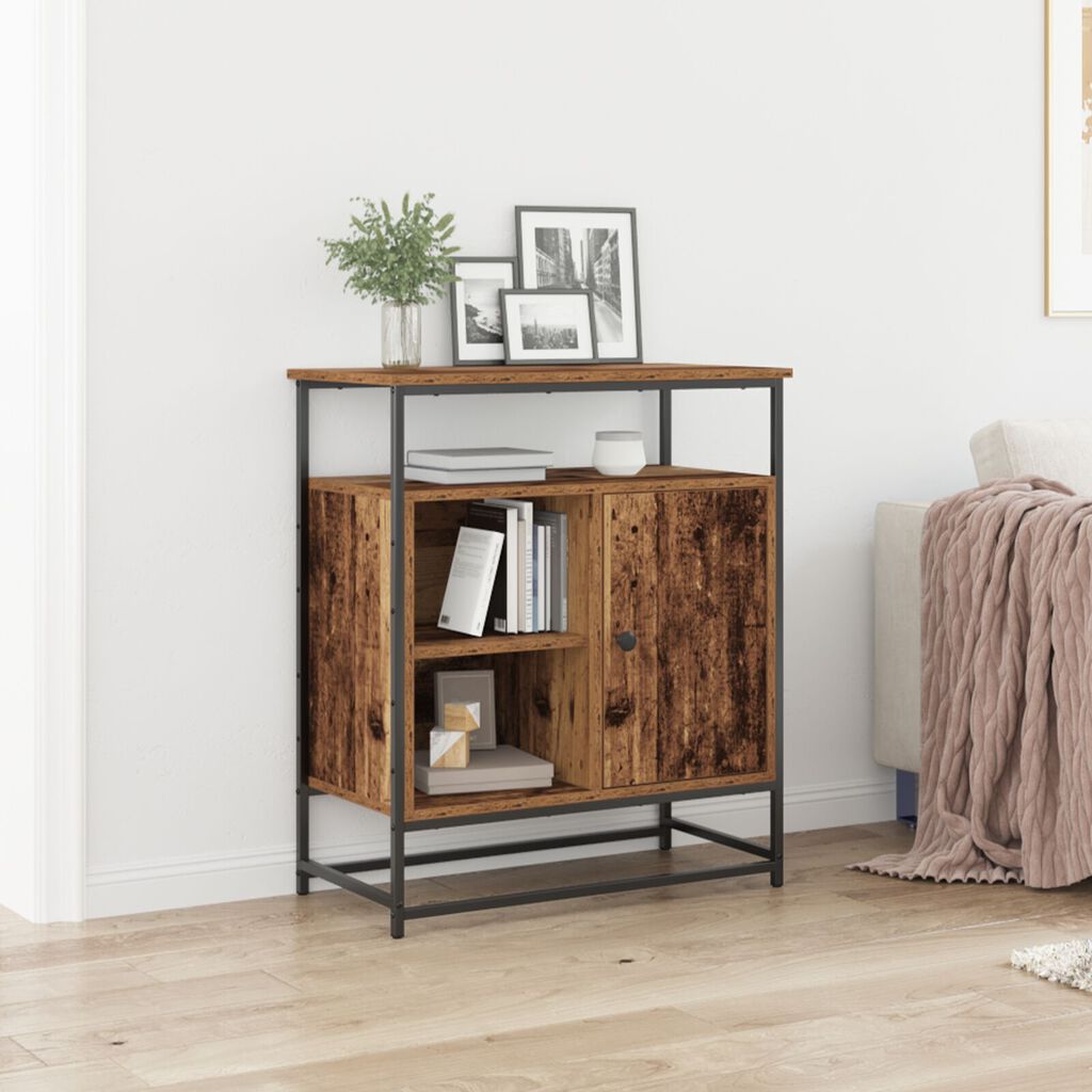 vidaXL Μπουφές Παλιού Ξύλου 69x35x80 εκ Επεξεργασμένο Ξύλο και Χάλυβας