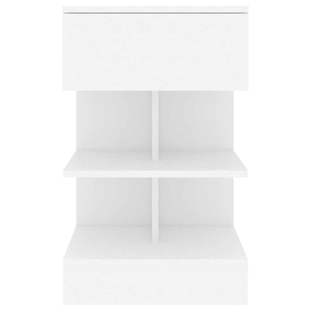 vidaXL Κομοδίνο Λευκό 40 x 35 x 65 εκ. από Επεξ. Ξύλο