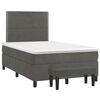 vidaXL Κρεβάτι Boxspring με Στρώμα Σκούρο Γκρι 120x200 εκ. Βελούδινο