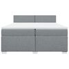 vidaXL Κρεβάτι Boxspring με Στρώμα Ανοιχτό Γκρι 200x200 εκ. Υφασμάτινο