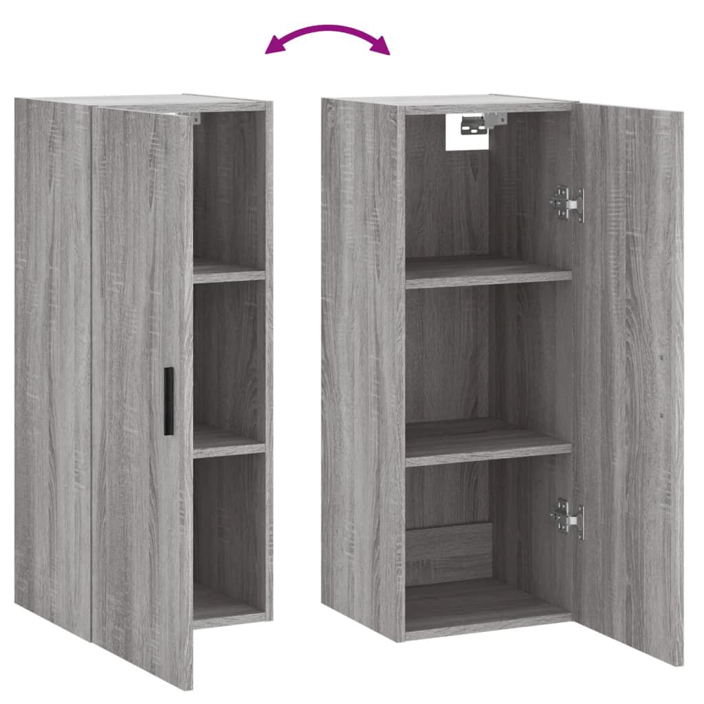 vidaXL Ντουλάπι Τοίχου Γκρι Sonoma 34,5 x 34 x 90 εκ.