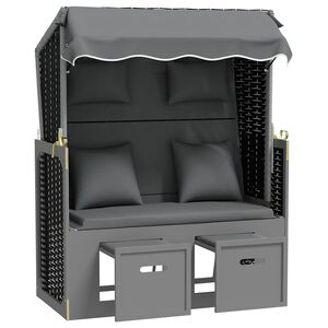 vidaXL &Xi;&alpha;&pi;&lambda;ώ&sigma;&tau;&rho;&alpha; Strandkorb &Alpha;&nu;&theta;&rho;&alpha;&kappa;ί/&Mu;&alpha;ύ&rho;&omicron; &Sigma;&upsilon;&nu;&theta;. &Rho;&alpha;&tau;ά&nu;/&Xi;ύ&lambda;&omicron; &mu;&epsilon; &Mu;&alpha;&xi;&iota;&lambda;ά&rho;&iota;