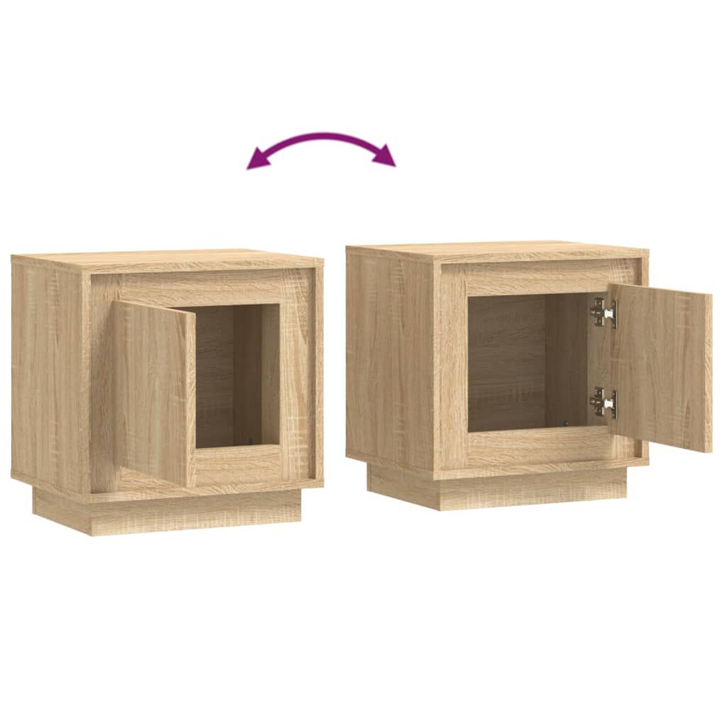 vidaXL Κομοδίνα 2 τεμ. Sonoma Δρυς 44x35x45 εκ. από Επεξεργασμένο Ξύλο