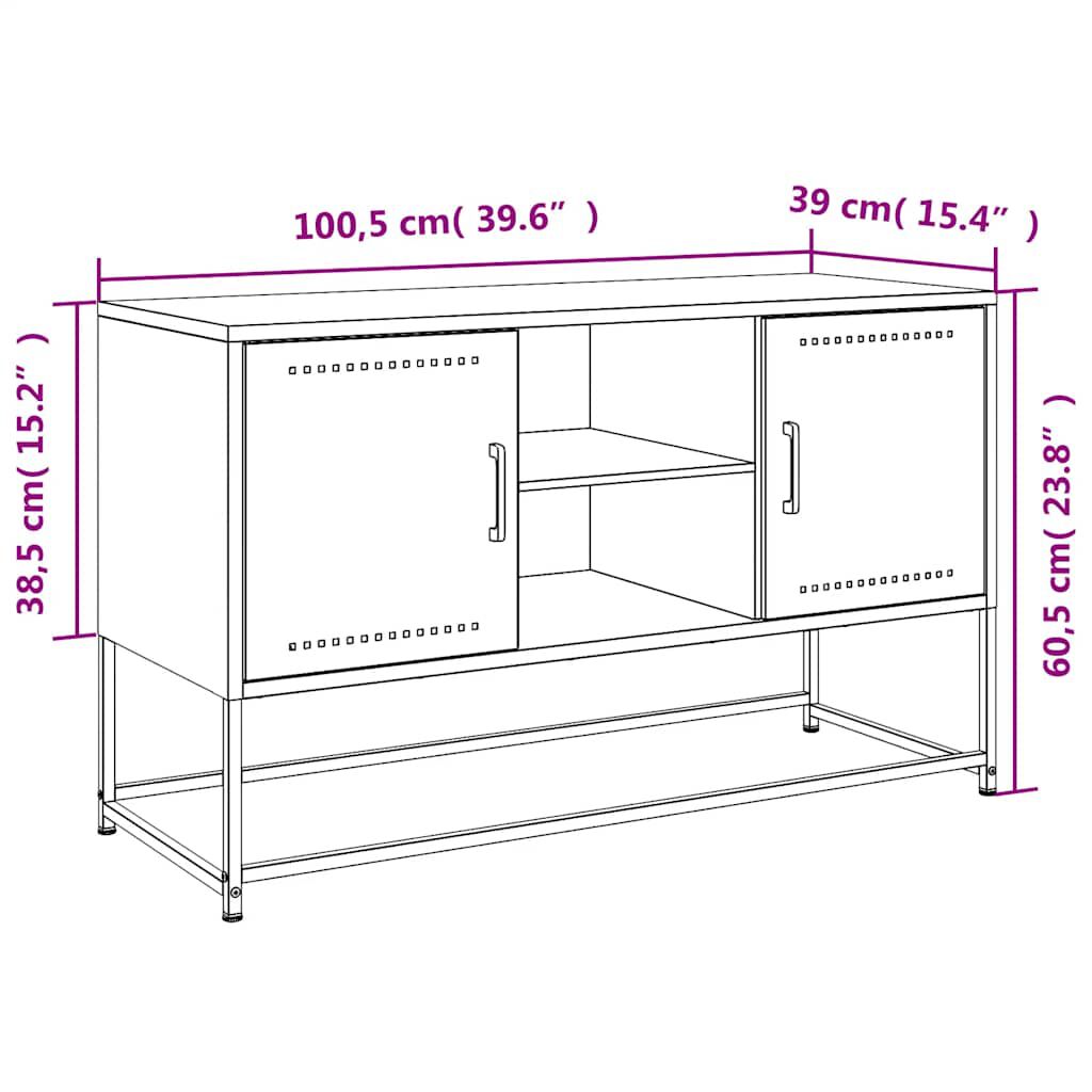 vidaXL Έπιπλο Τηλεόρασης Ανθρακί 100,5x39x60,5 εκ. από Ατσάλι