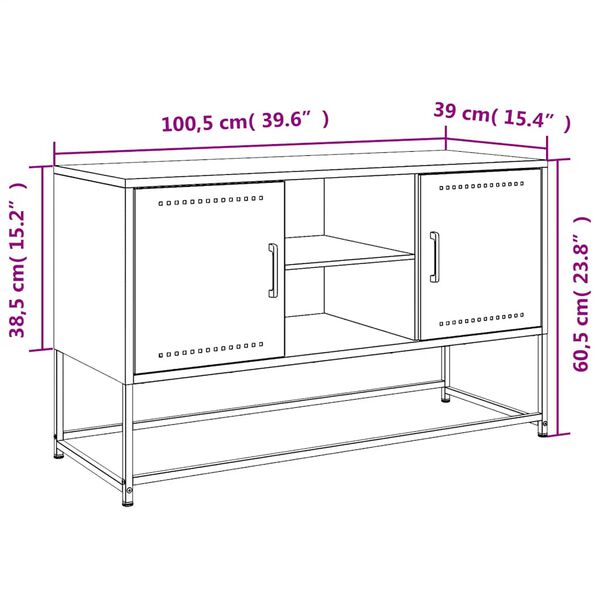 vidaXL Έπιπλο Τηλεόρασης Ανθρακί 100,5x39x60,5 εκ. από Ατσάλι