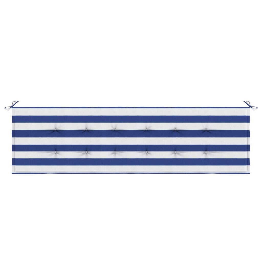 vidaXL Μαξιλάρι Παγκάκι Κήπου Striped Μπλε και λευκό 180 x 50 x 4 cm