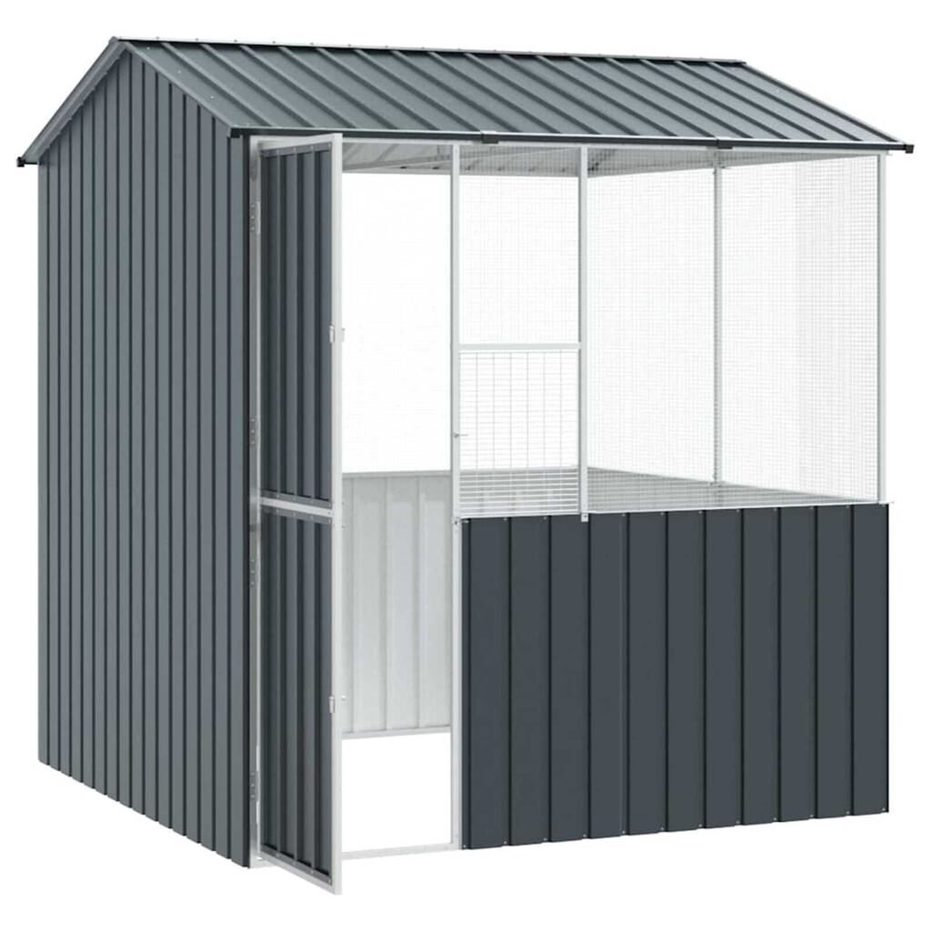 vidaXL Κλουβί Πουλιών Ανθρακί 215 x 209 x 230 εκ Γαλβανισμένος χάλυβας