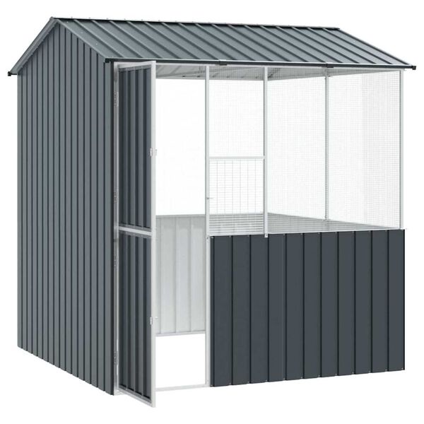 vidaXL Κλουβί Πουλιών Ανθρακί 215 x 209 x 230 εκ Γαλβανισμένος χάλυβας