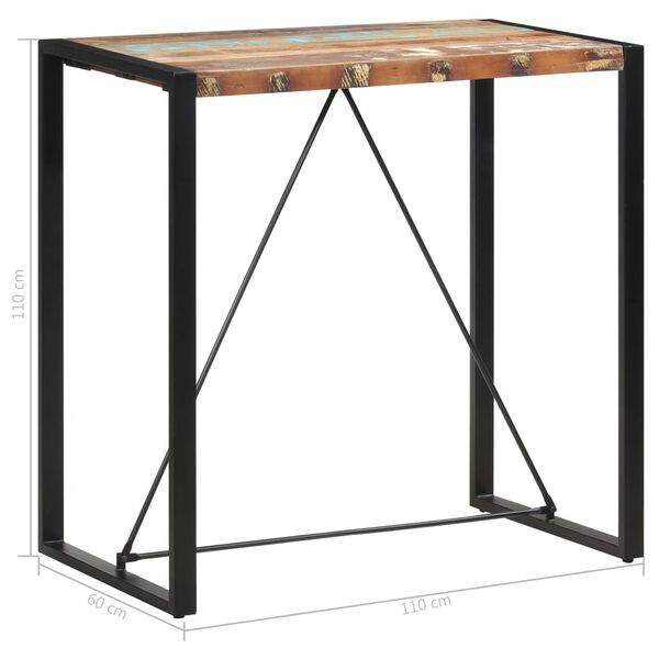 vidaXL Τραπέζι Μπαρ 110 x 60 x 110 εκ. από Μασίφ Ανακυκλωμένο Ξύλο