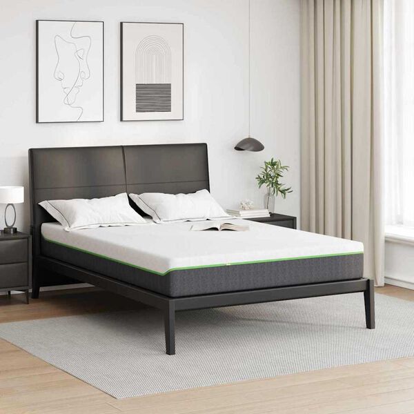 vidaXL Στρώμα Λευκό, Γκρι 140 x 190 cm Pěna