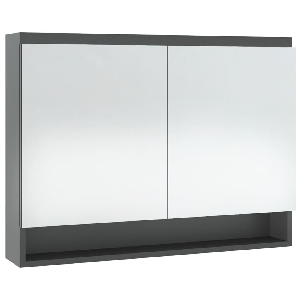vidaXL Ντουλάπι Μπάνιου με Καθρέφτη 80x15x60 εκ. Γκρι από MDF
