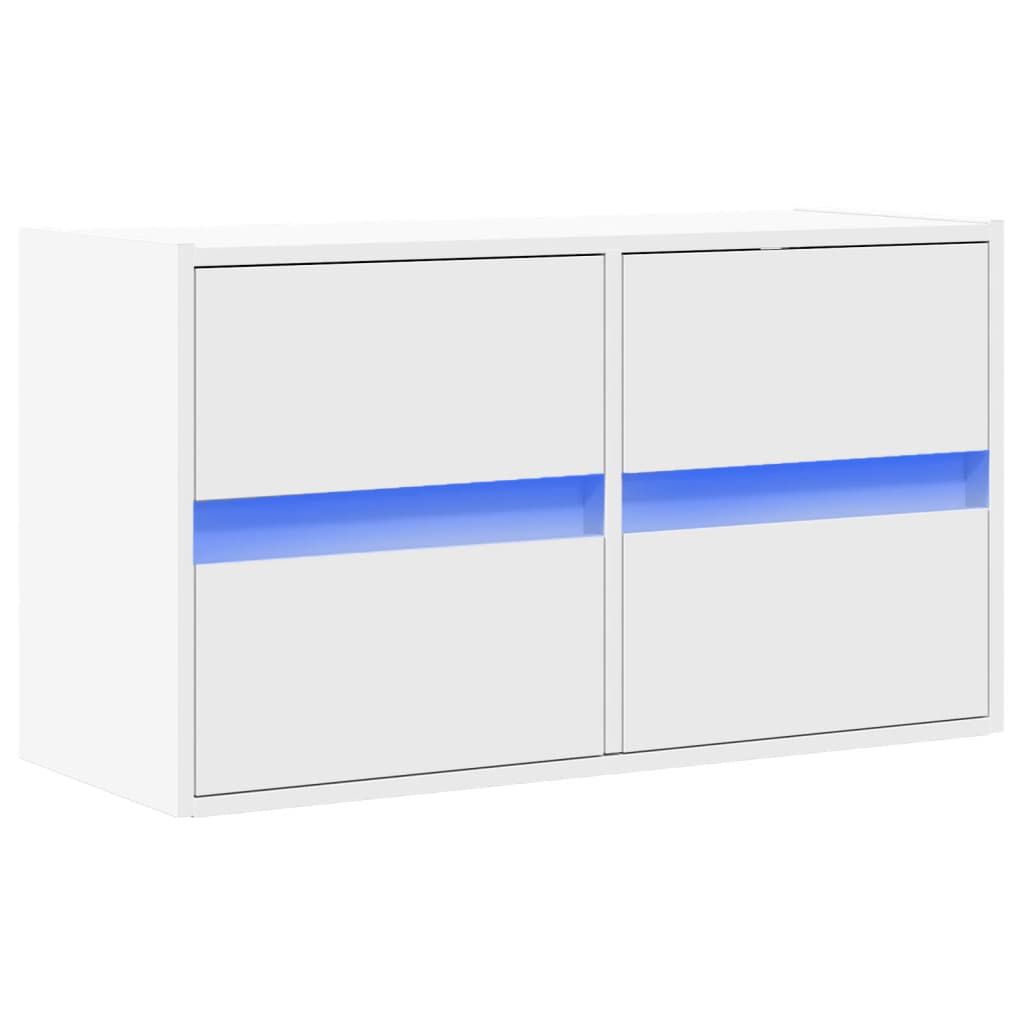 vidaXL Έπιπλο Τοίχου Τηλεόρασης με LED Λευκό 80x31x45 εκ.